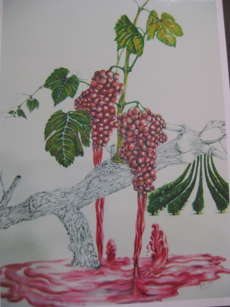 Wine Feast  H 99 cm x  W 74 cm Colored Pencils & Ink